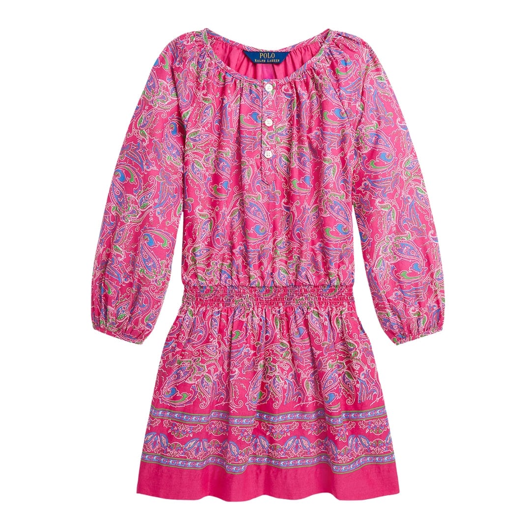 RALPH LAUREN Girls Dress 6 Years / Pink RALPH LAUREN - Kids - Paisley Cotton Batiste Dress