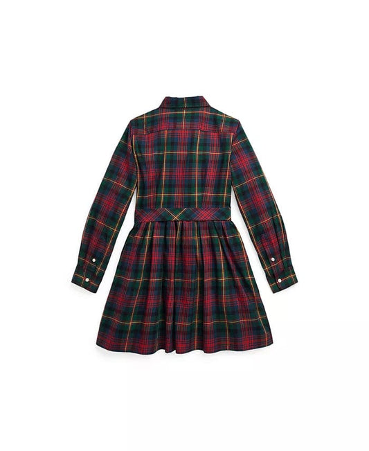 RALPH LAUREN Girls Dress L / Multi-Color RALPH LAUREN - Kids - Plaid Cotton Twill Shirtdress