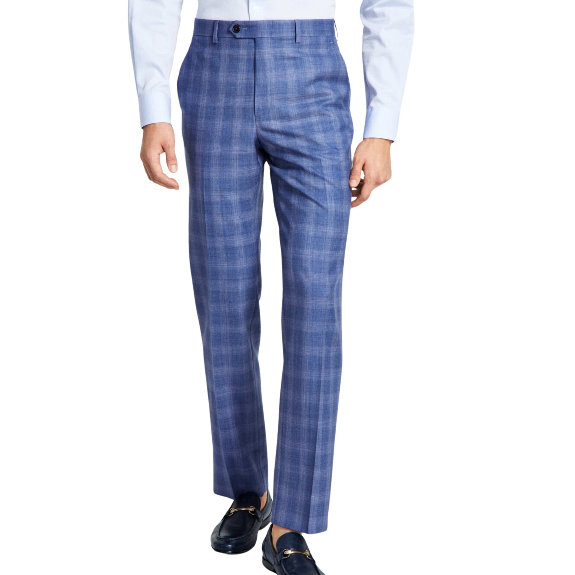 RALPH LAUREN Mens Bottoms XL / Blue RALPH LAUREN - Classic-Fit UltraFlex Stretch Flat Front Suit Pants