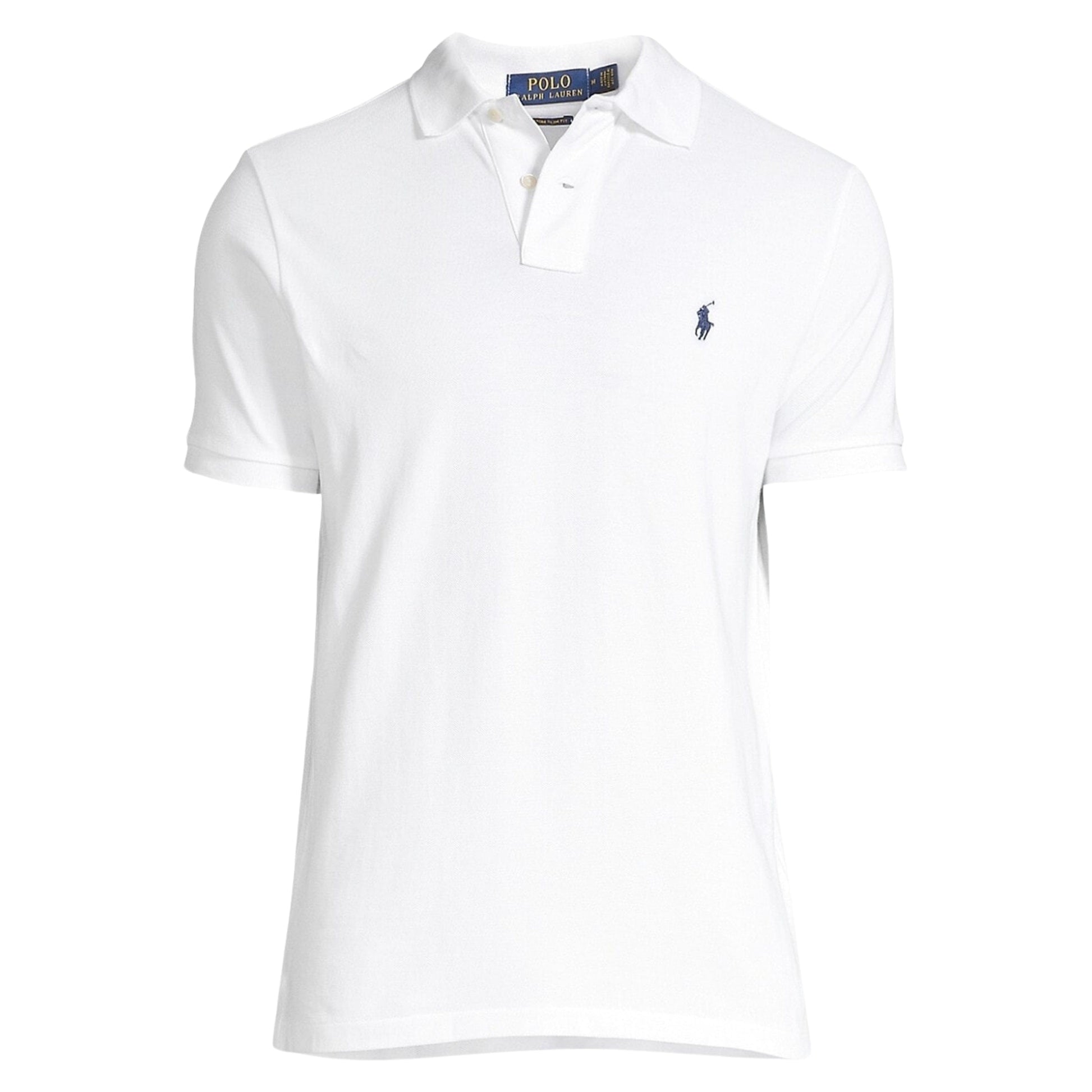 RALPH LAUREN Mens Tops M / White RALPH LAUREN -  Custom Slim Fit Mesh Polo