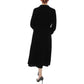 RALPH LAUREN Womens Dress XS / Black RALPH LAUREN - Velvet Long Maxi Dress wrap