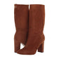 RALPH LAUREN Womens Shoes 36.5 / Brown RALPH LAUREN - Artizan Suede High Heel Mid-Calf Boots