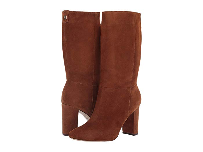 RALPH LAUREN Womens Shoes 36.5 / Brown RALPH LAUREN - Artizan Suede High Heel Mid-Calf Boots