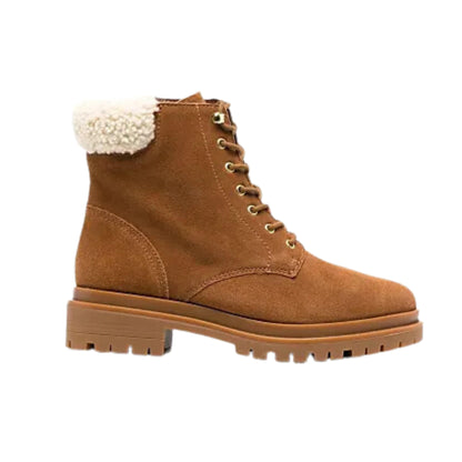 RALPH LAUREN Womens Shoes RALPH LAUREN - Suede Shearling Combat & Lace-up Boots