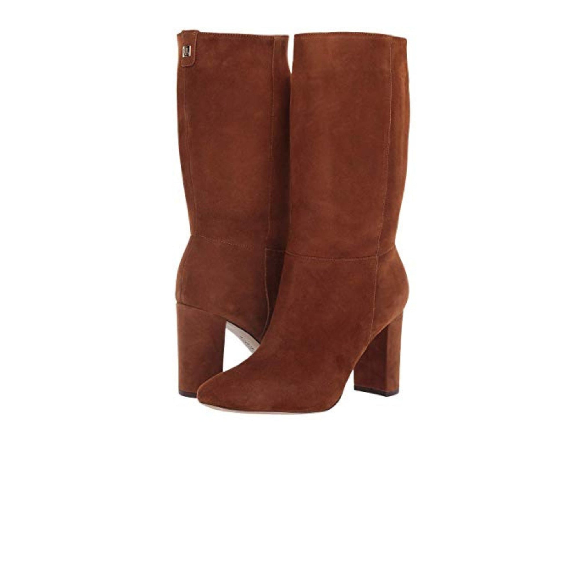 RALPH LAUREN Womens Shoes 39 / Brown RALPH LAUREN - Women's Suede High Heel Mid-Calf Boots