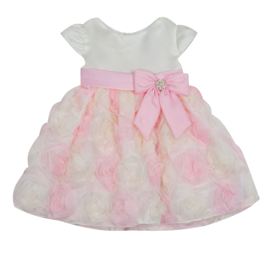 RARE EDITIONS Baby Girl 12 Month / Multi-Color RARE EDITIONS - BABY - Satin Cap Sleeve Bodice with Floral Soutache Skirt Dress