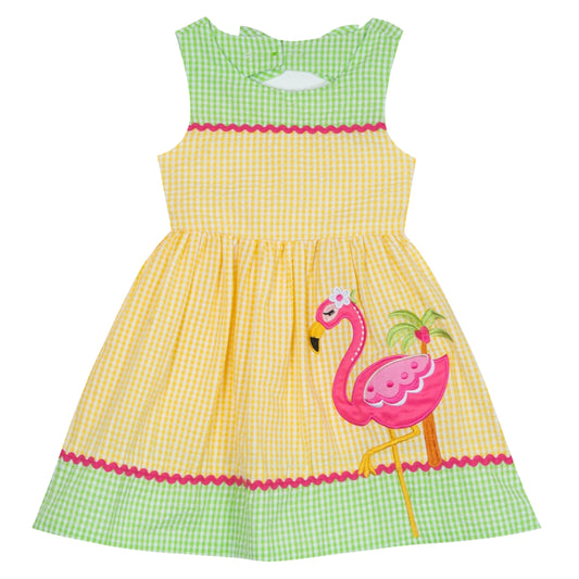 RARE EDITIONS Baby Girl 18 Month / Yellow RARE EDITIONS - BABY - Yellow and Lime Check Seersucker Dress