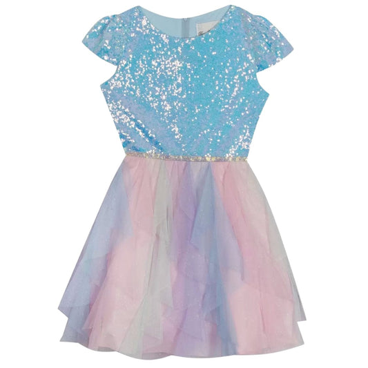 RARE EDITIONS Girls Dress L / Multi-Color RARE EDITIONS - Kids - Glitter Cascade Mesh Skirt Dress