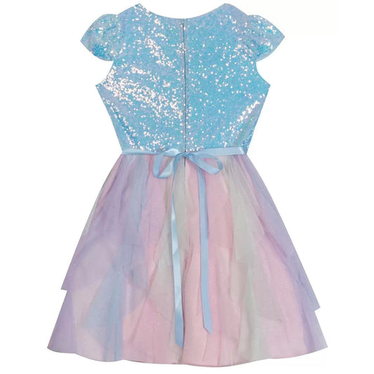 RARE EDITIONS Girls Dress L / Multi-Color RARE EDITIONS - Kids - Glitter Cascade Mesh Skirt Dress