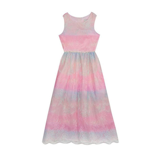 RARE EDITIONS Girls Dress M / Multi-Color RARE EDITIONS - Kids -  Ombre Lace Dress with Rhinestone Trim