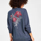 REBELLIOUS ONE S / Grey REBELLIOUS ONE - Rose Graphic Sweatshirt