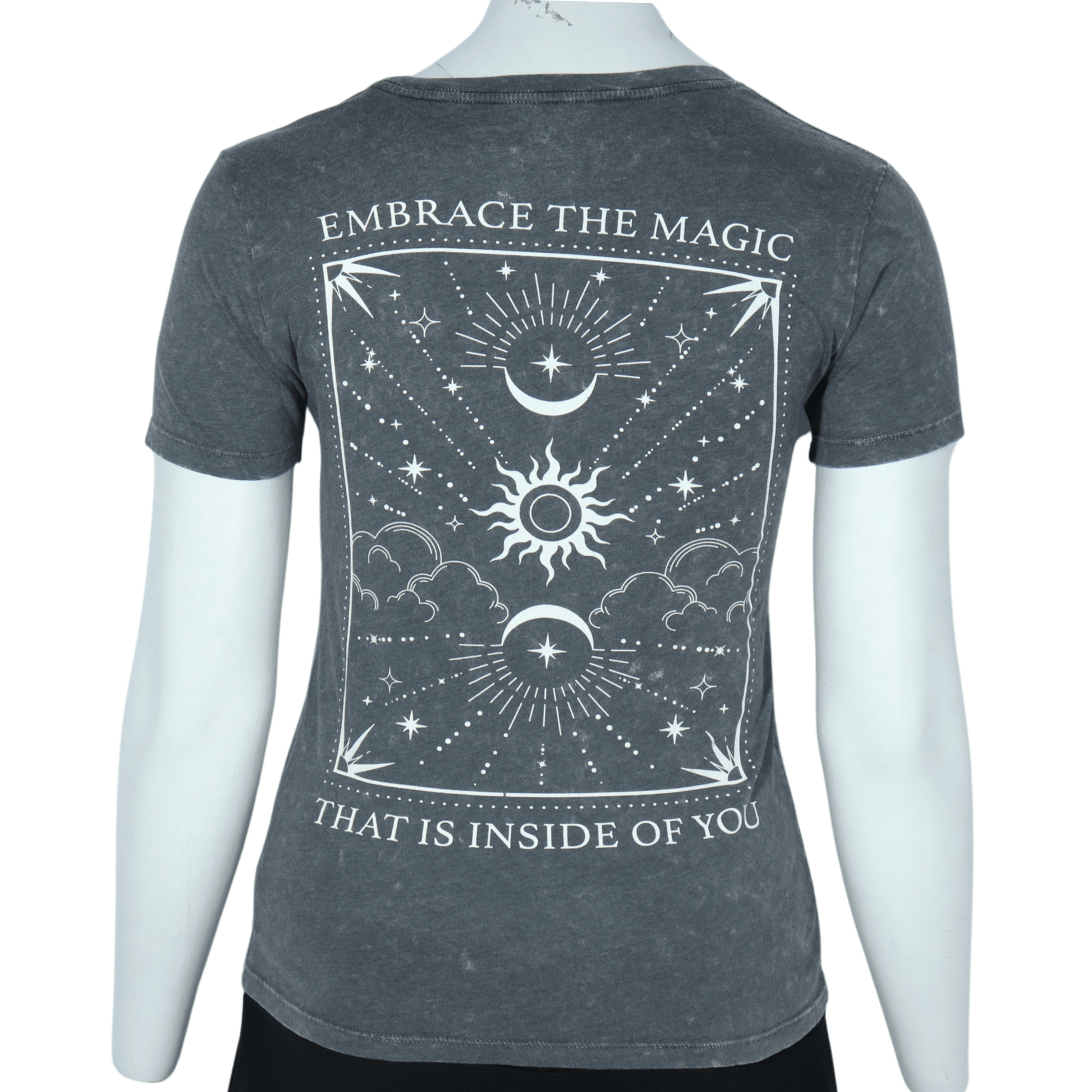 REBELLIOUS ONE Womens Tops S / Grey REBELLIOUS ONE - Astrology graphic print t-shirt