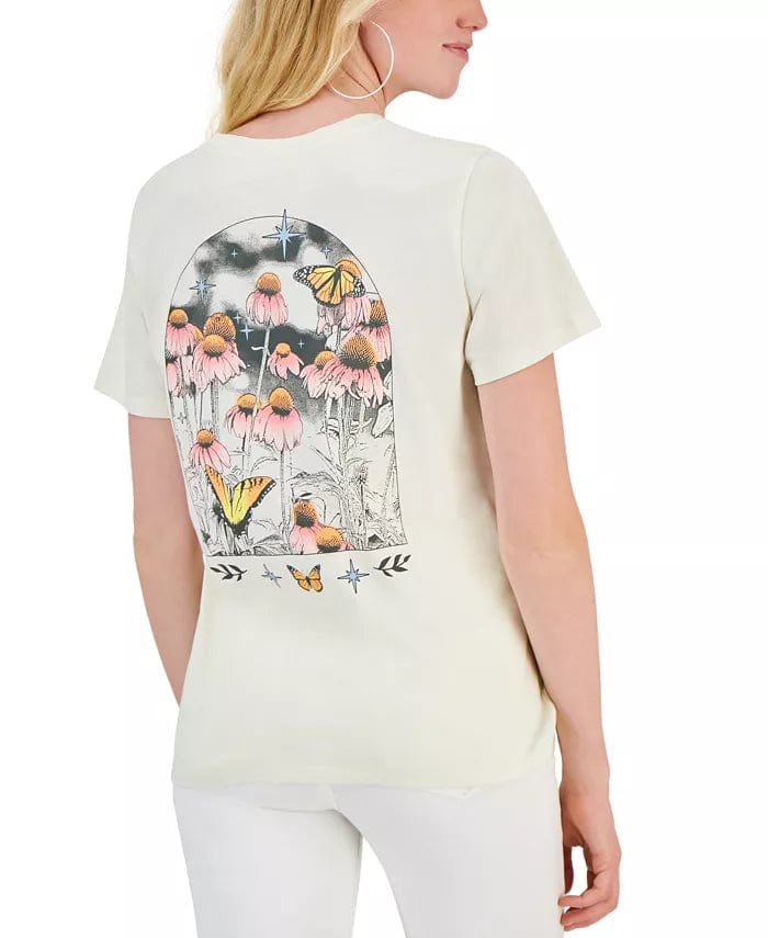 REBELLIOUS ONE Womens Tops XXXXL / Off-White REBELLIOUS ONE - Butterfly Short Sleeve T-Shirt