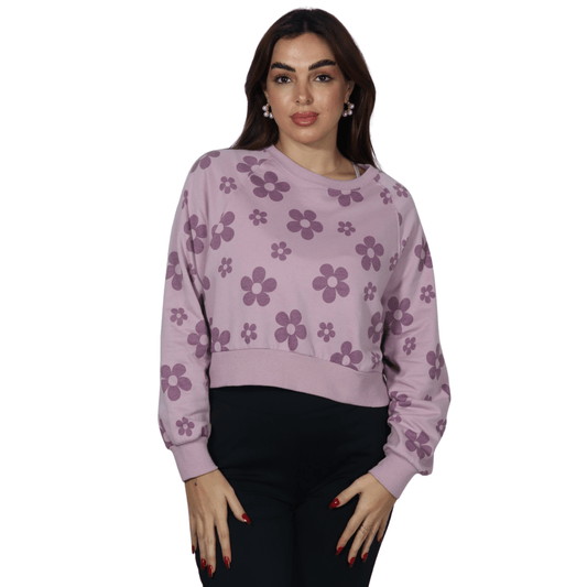 REBELLIOUS ONE Womens Tops M / Pink REBELLIOUS ONE - Flower sweatshirt