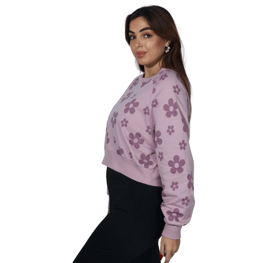 REBELLIOUS ONE Womens Tops M / Pink REBELLIOUS ONE - Flower sweatshirt