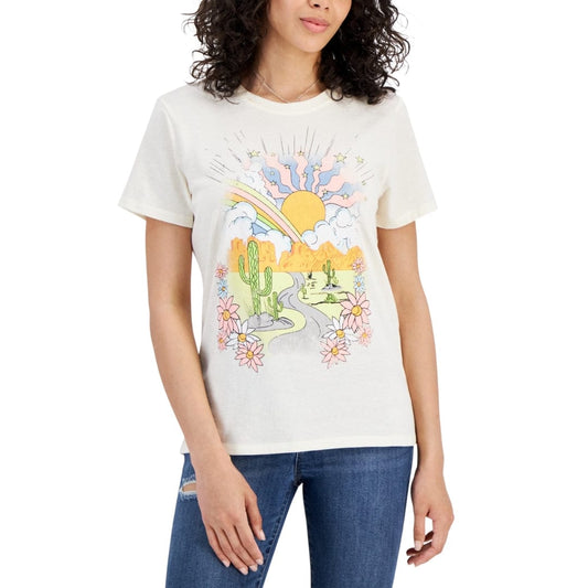 REBELLIOUS ONE Womens Tops XS / Off-White REBELLIOUS ONE - Landscape Graphic T-Shirt