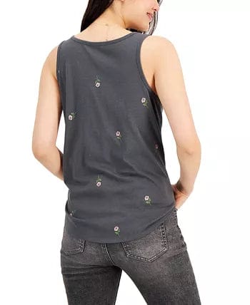 REBELLIOUS ONE Womens Tops REBELLIOUS ONE  -  Rose-Print Tie-Hem Tank Top