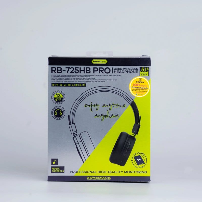 REMAX Electronic Accessories Black REMAX - Wireless Bluetooth Headphone RB-725HB Pro