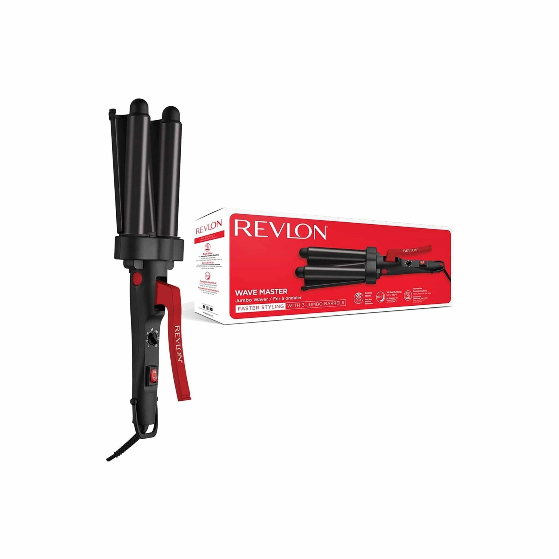 REVLON Hair Styling Tools REVLON - Hair Styling Curling Irons Tourmaline Ceramic Jumbo Waver Wave