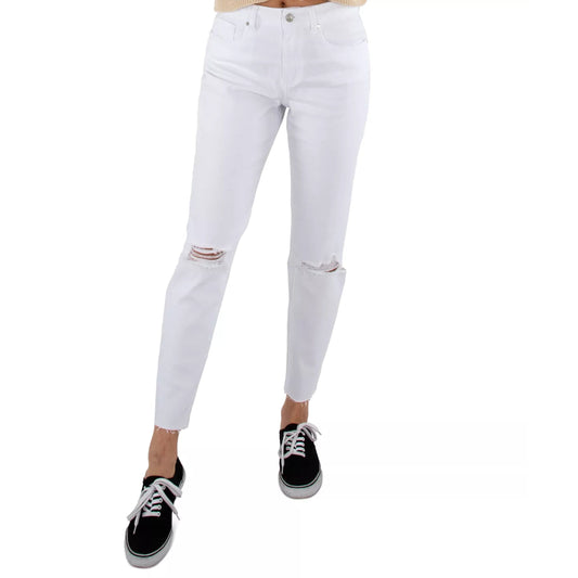 REWASH Womens Bottoms L / White REWASH  - The Mom High Rise Straight Jeans