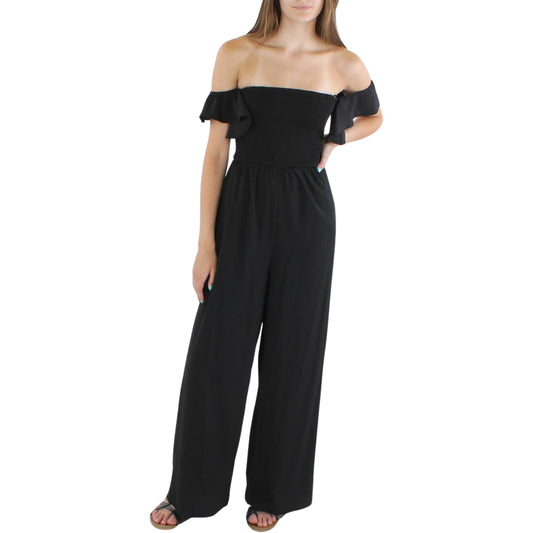 RILEY & RAE Womens Overall XS / Black RILEY & RAE - Ruched Wide Leg Jumpsuit