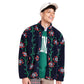 ROWING BLAZERS Mens Jackets L / Multi-Color ROWING BLAZERS - Rose Print Fleece Zip Up Jacket