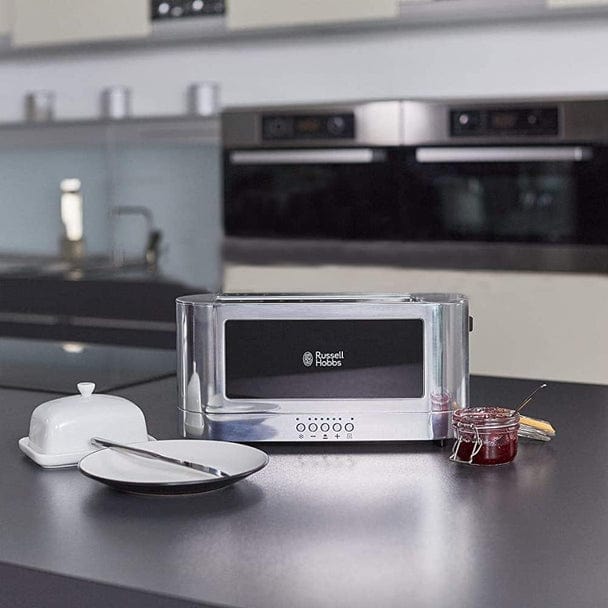 RUSSELL HOBBS Kitchen Appliances RUSSELL HOBBS - Toaster Long Slot Elegance Glass/Stainless Steel