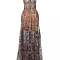 BRONX AND BANCO - Midnight Gold Sequin Sweetheart Evening Dress