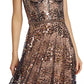 BRONX AND BANCO - Midnight Gold Sequin Sweetheart Evening Dress