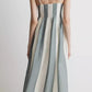 MADEWELL - Pleated Midi Dress in Overcast Stripe