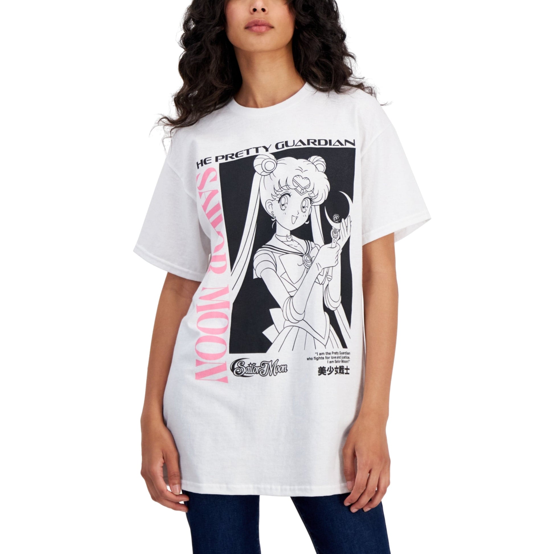 SAILOR MOON Womens Tops M / White SAILOR MOON - Short-Sleeve Cotton Graphic T-Shirt