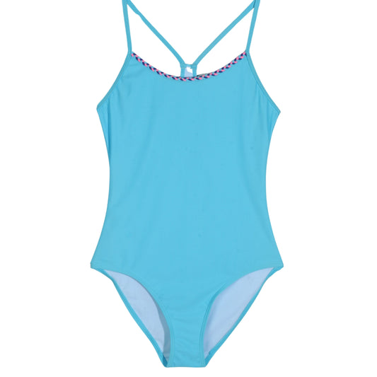 SANETTA Girls Swimwear L / Blue SANETTA  - Kids -  Crossed Back Swimwear