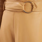 SATEEN Womens Bottoms XL / Beige SATEEN - Belted Loose Leather Skirt