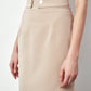 SATEEN Womens Bottoms L / Beige SATEEN - Mini Skirt with Snap Accessory