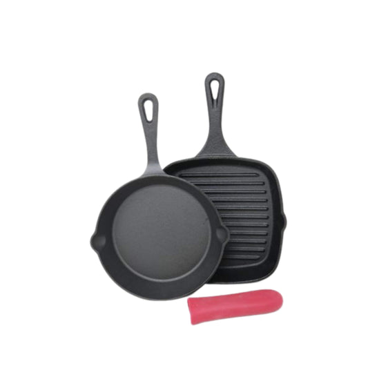 SEDONA Kitchenware Black SEDONA - 2-Pc. Skillet & Grill Pan Set plus Handle Holder
