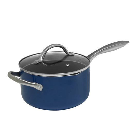 SEDONA Kitchenware Blue SEDONA - Nonstick Saucepan with Straining Lid & Helper Handle