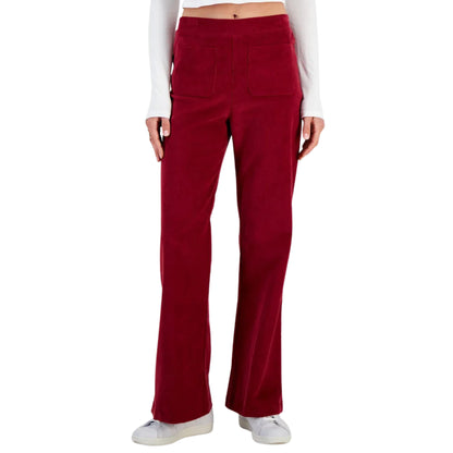 SELF ESTEEM Womens Bottoms XS / Red / 25 SELF ESTEEM -  Ribbed Wide Leg Pants