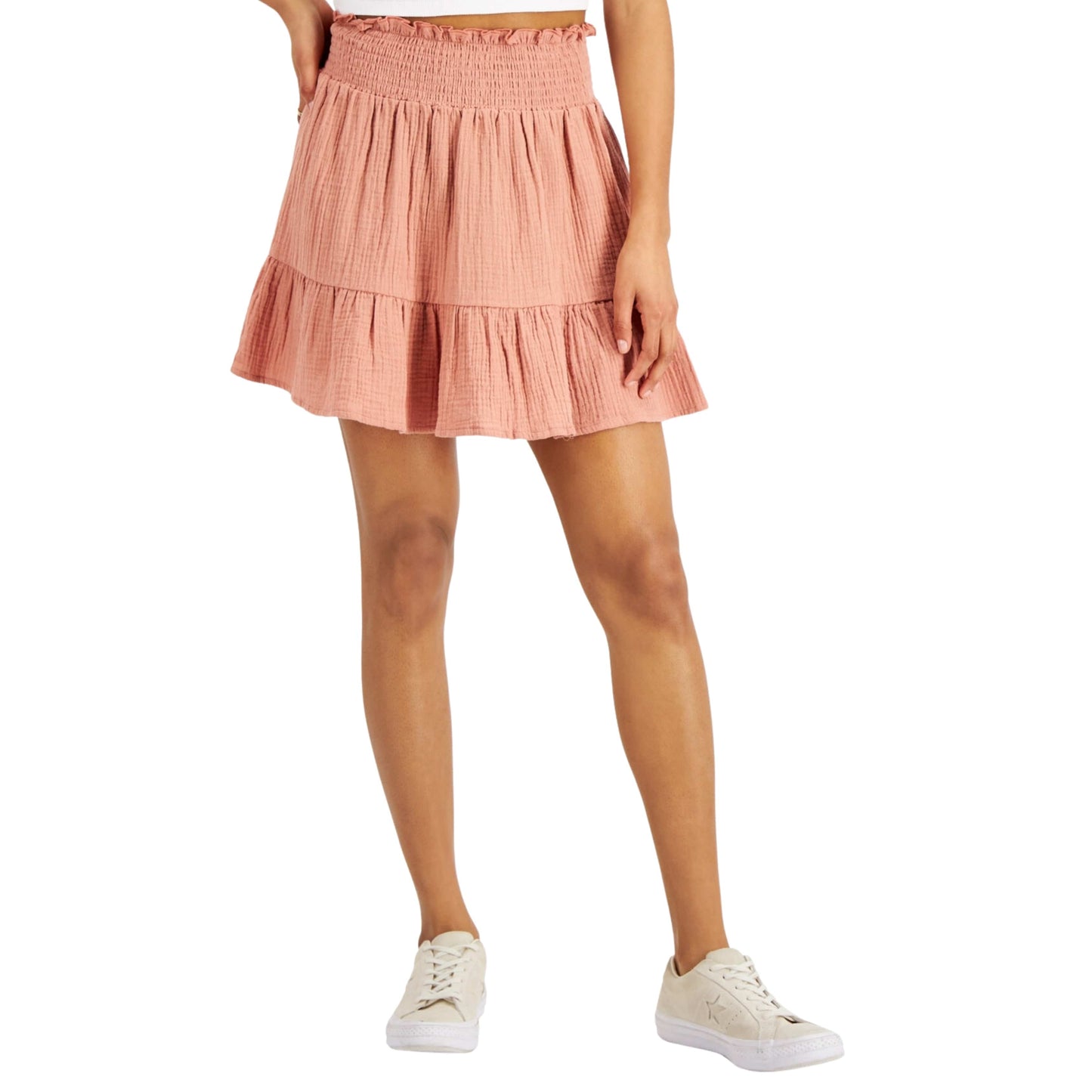 SELFIE Womens Bottoms XL / Pink SELFIE - Tiered Cotton Skirt