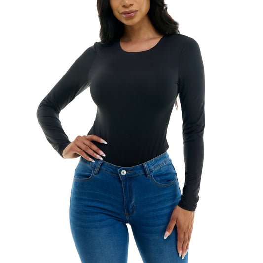 CRAVE FAME - Crewneck Long-Sleeve Bodysuit