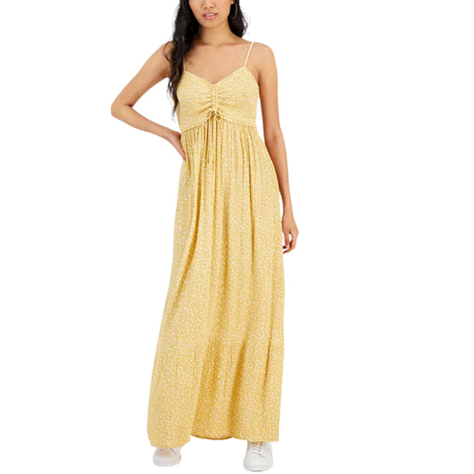 HIPPIE ROSE - Ruched-Front Smocked Maxi Dress