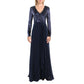 XSCAPE - Sequined V-Neck Evening Dress