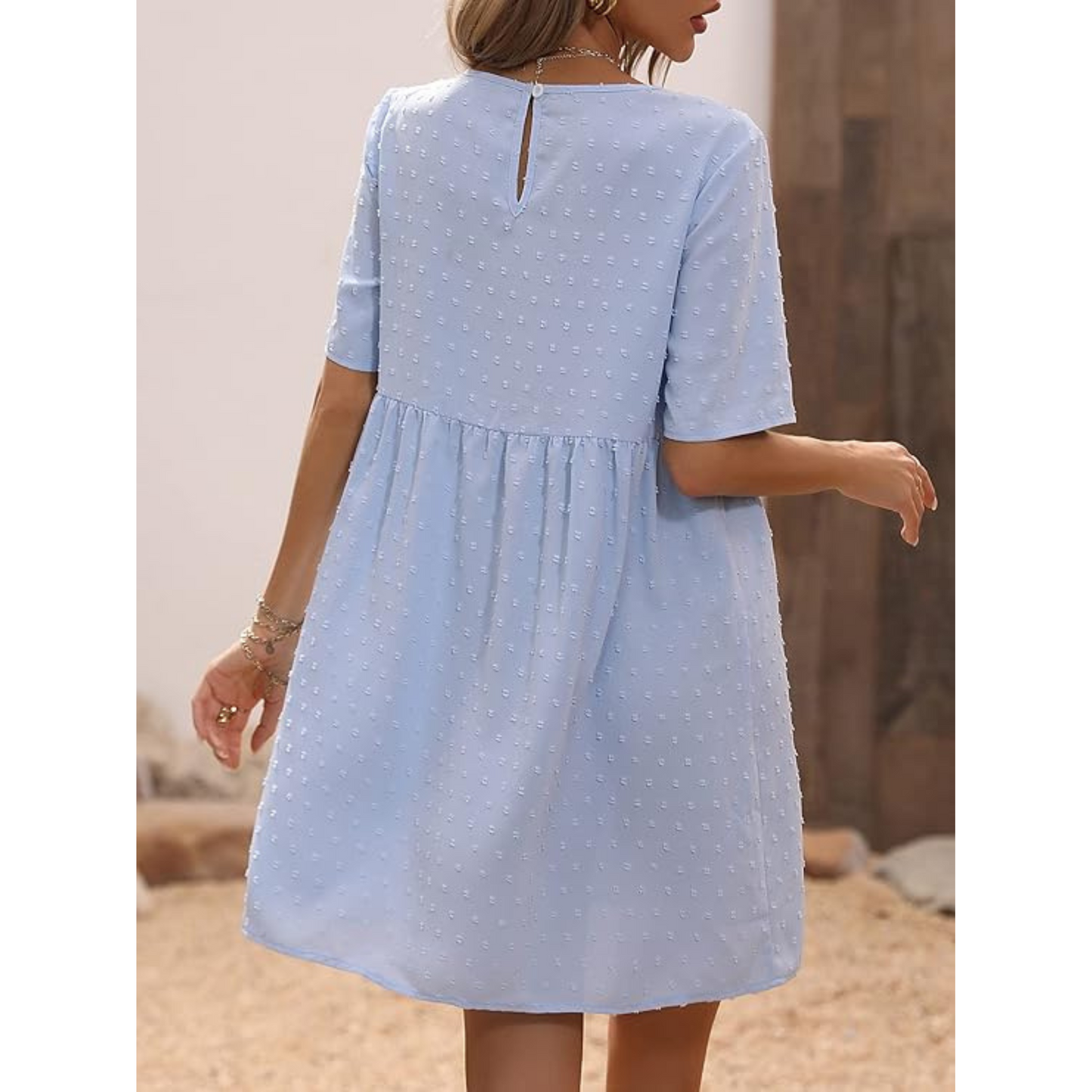 SHEIN - Swiss Dot Smock Dress