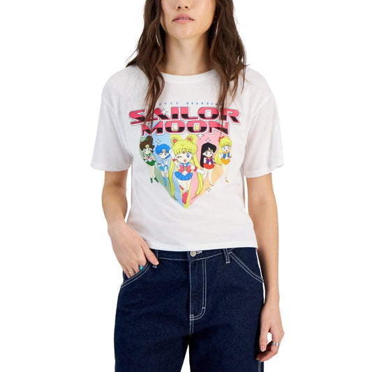 SAILOR MOON - Heart Graphic Short-Sleeved Crop T-Shirt