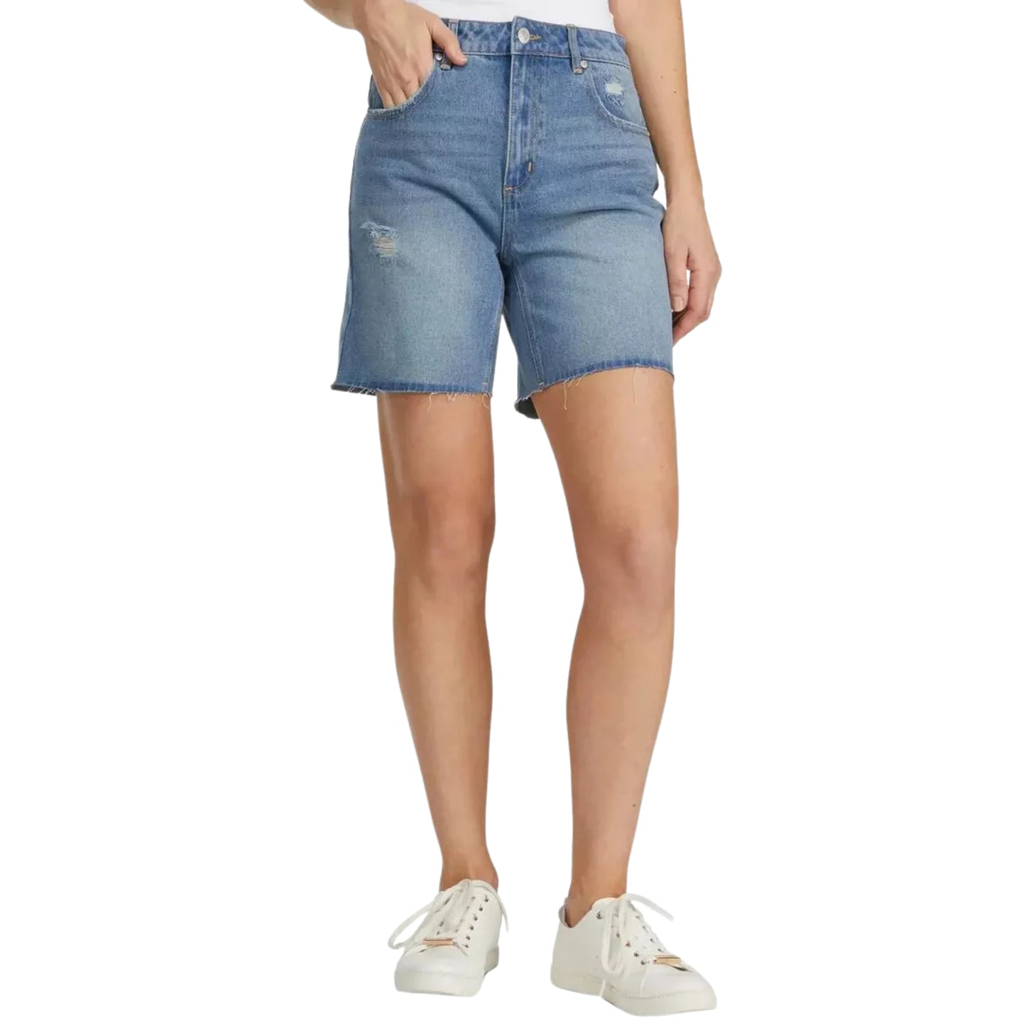 NUMERO - Raw-Edge-Hem Shorts