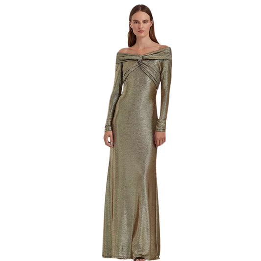 RALPH LAUREN - Women's Off-The-Shoulder Metallic Evening Dress