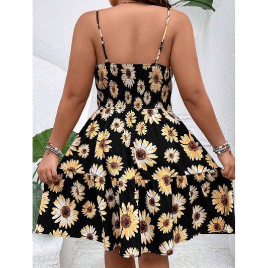 SHEIN - All Over Sunflowers Short Dress