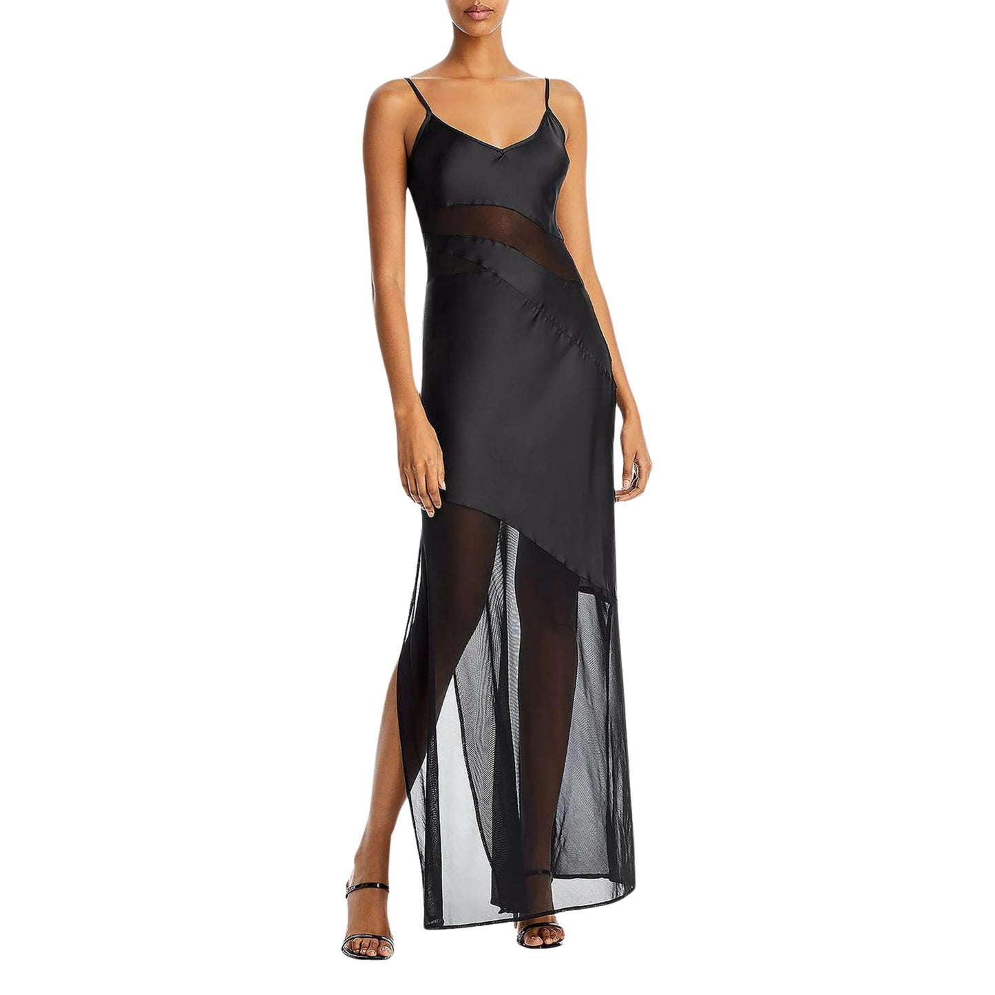 FRENCH CONNECTION -  Women's Satin Mesh Slip Dress