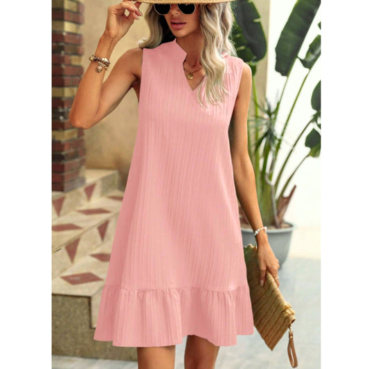 SHEIN - Striped Ruffled Hem Short Dress