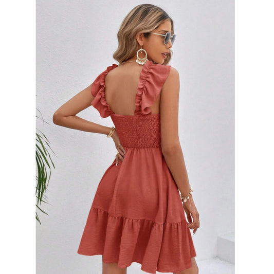 SHEIN - Ruffled Hem Short Dress