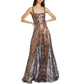 BRONX AND BANCO - Midnight Gold Sequin Sweetheart Evening Dress